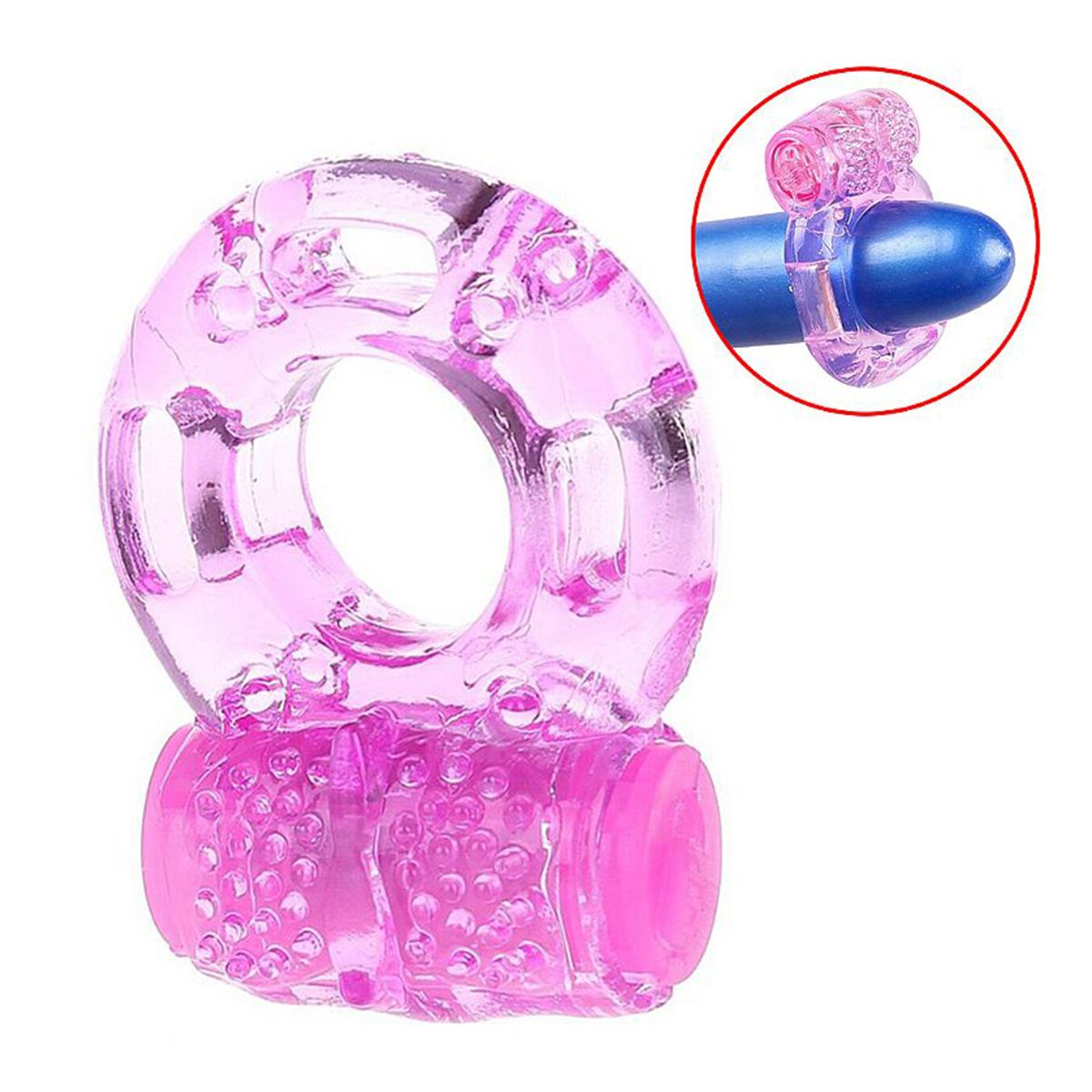 Anel Peniano com Vibrador Borboleta Super Flexível Cor:Roxo - Imagem 2