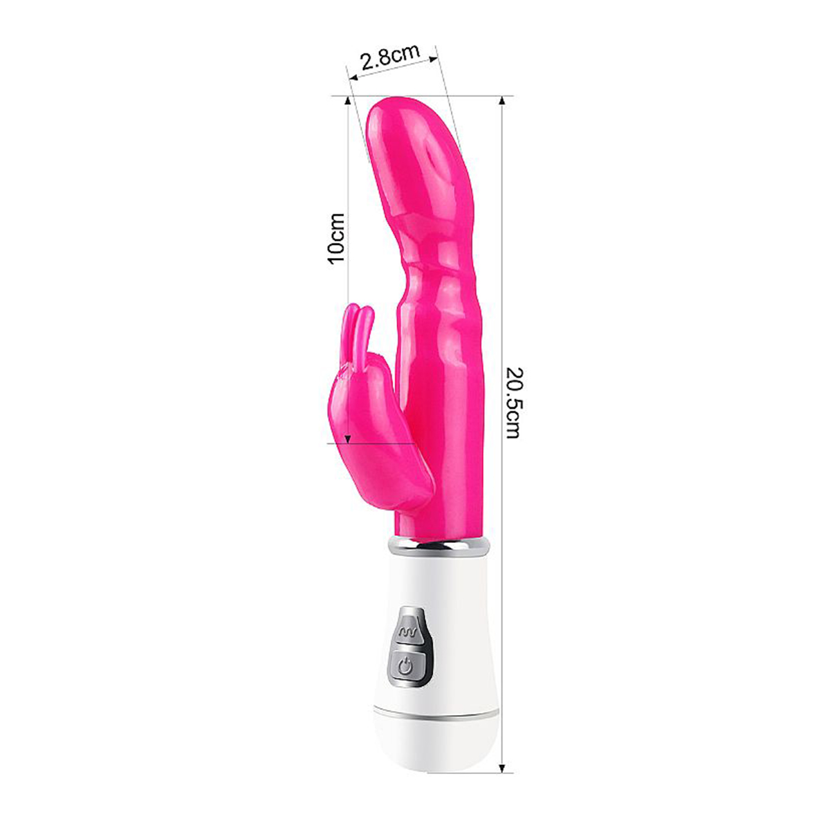 Vibrador Duplo Coelhinho Ponto G Clitóris USB 16cm Rosa Pink - Imagem 4