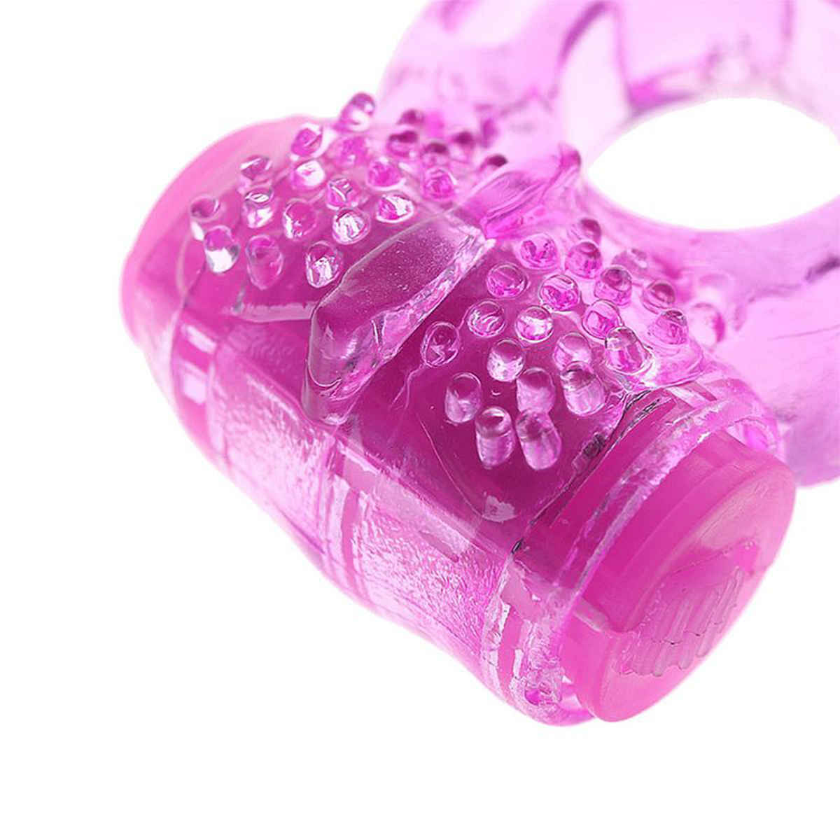 Anel Peniano com Vibrador Borboleta Super Flexível Cor:Roxo - Imagem 4