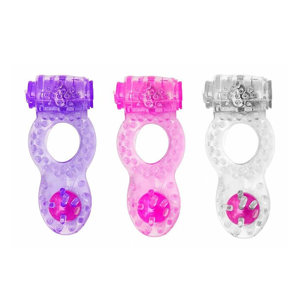 Anel Peniano Pérola Vibrador Duplo Prazer COD:1012 Cor:Roxo