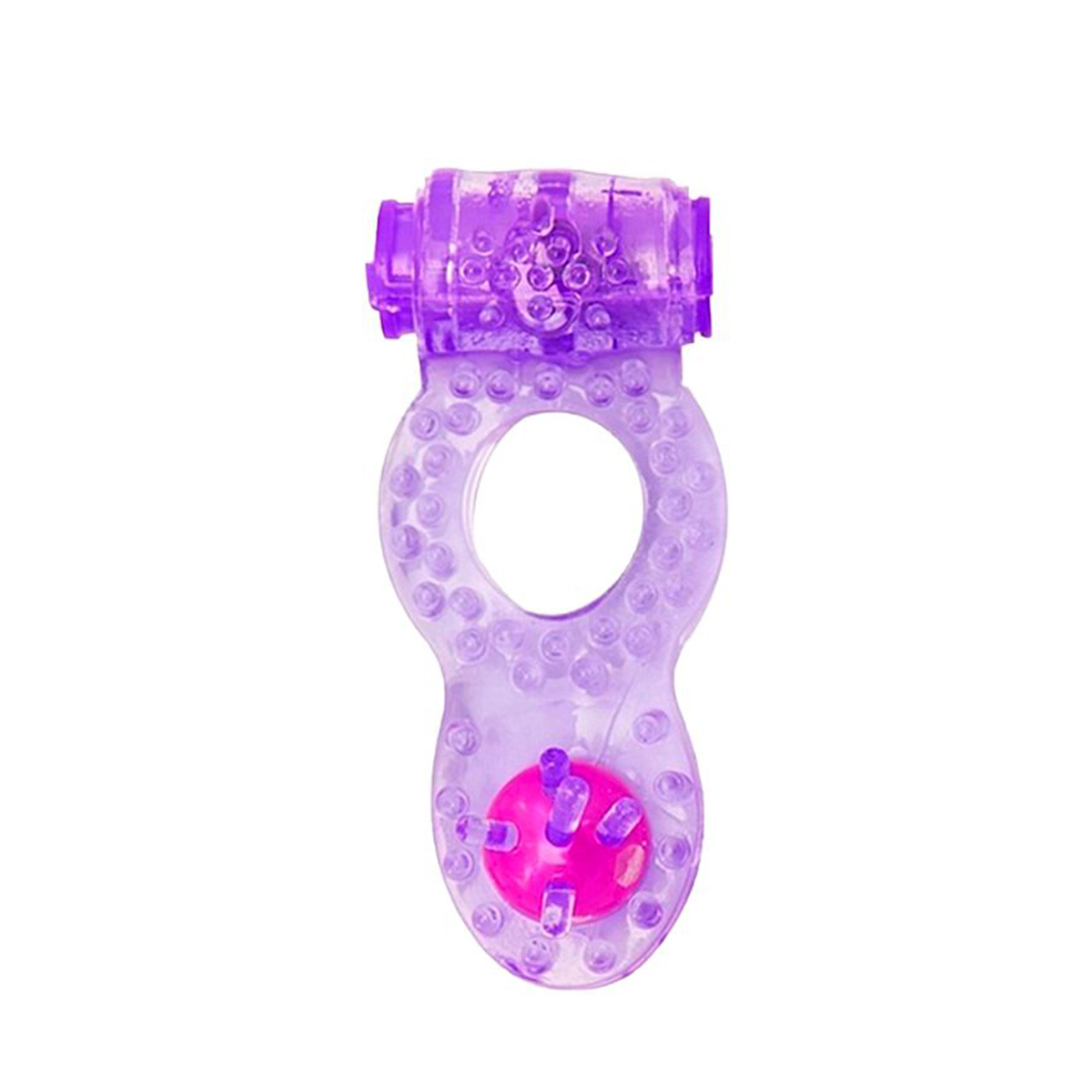 Anel Peniano Pérola Vibrador Duplo Prazer COD:1012 Cor:Roxo - Imagem 4
